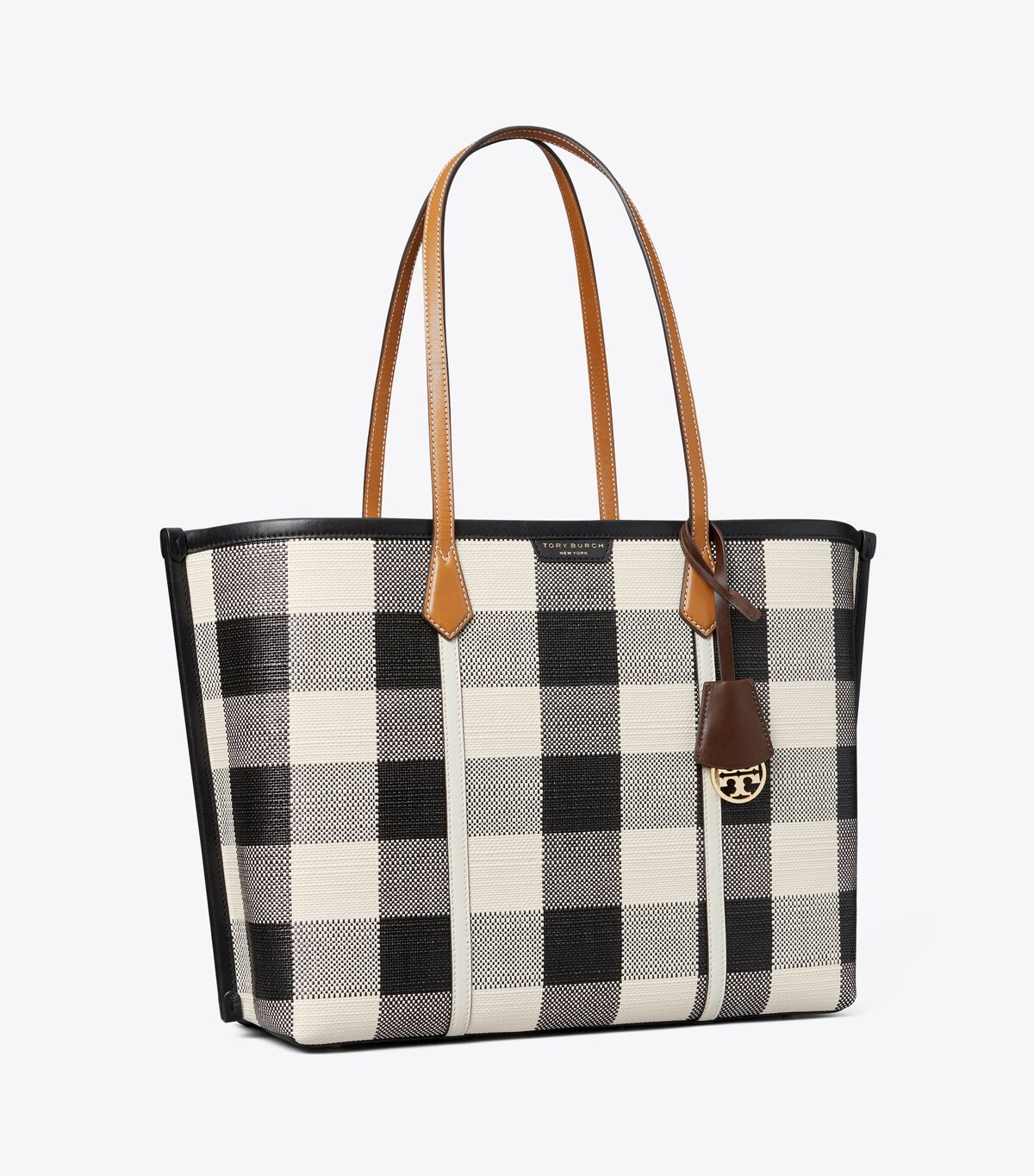 Perry Gingham Triple-Compartment Tote Bag