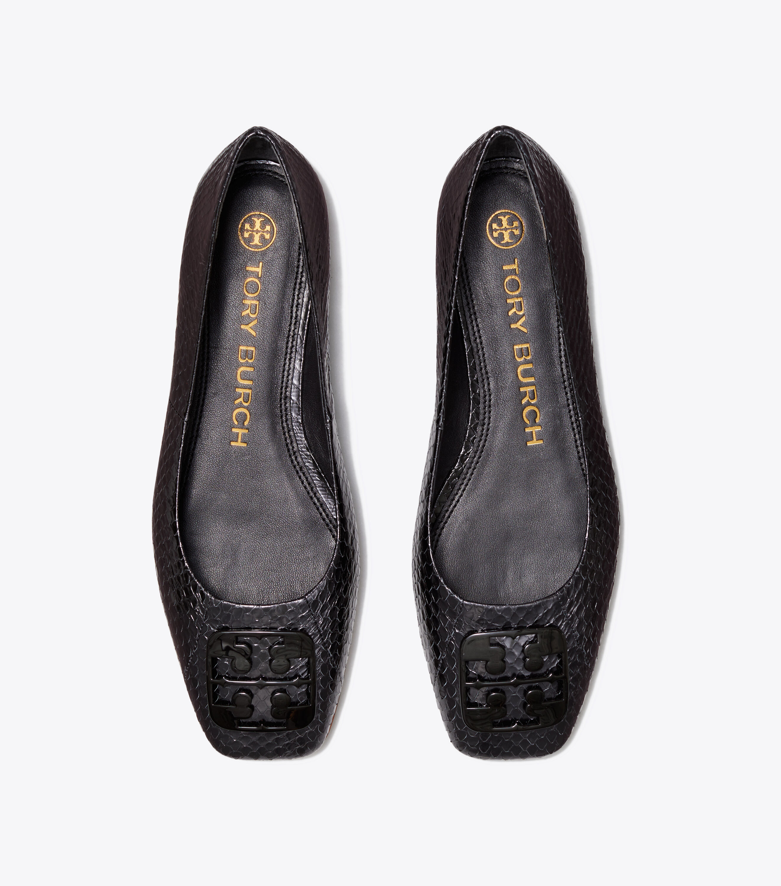 Tory burch snakeskin top flats