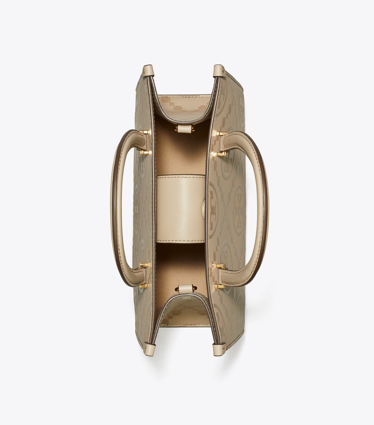 tory burch t monogram top handle embossed tote