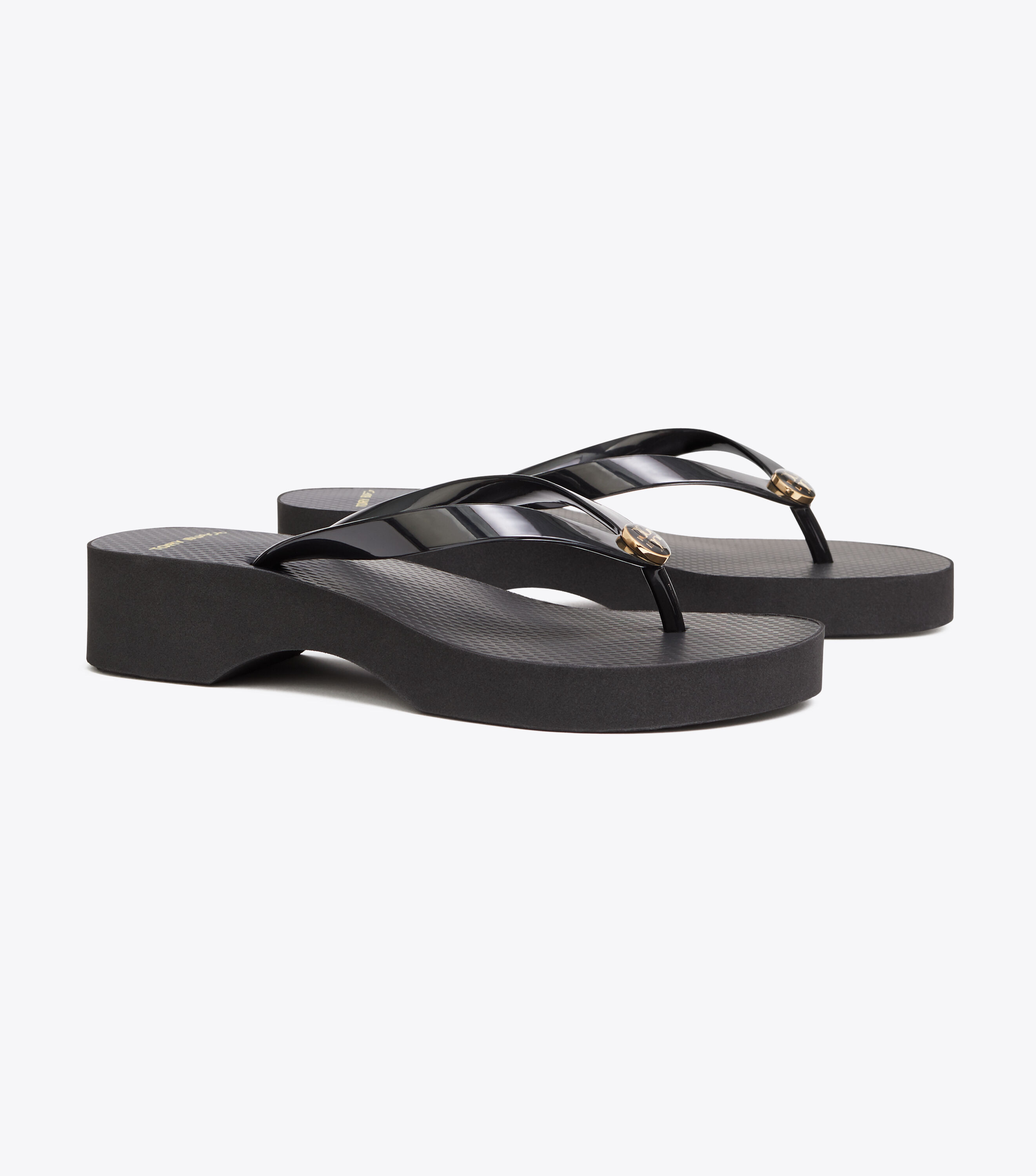 Tory burch carved sales wedge flip flop