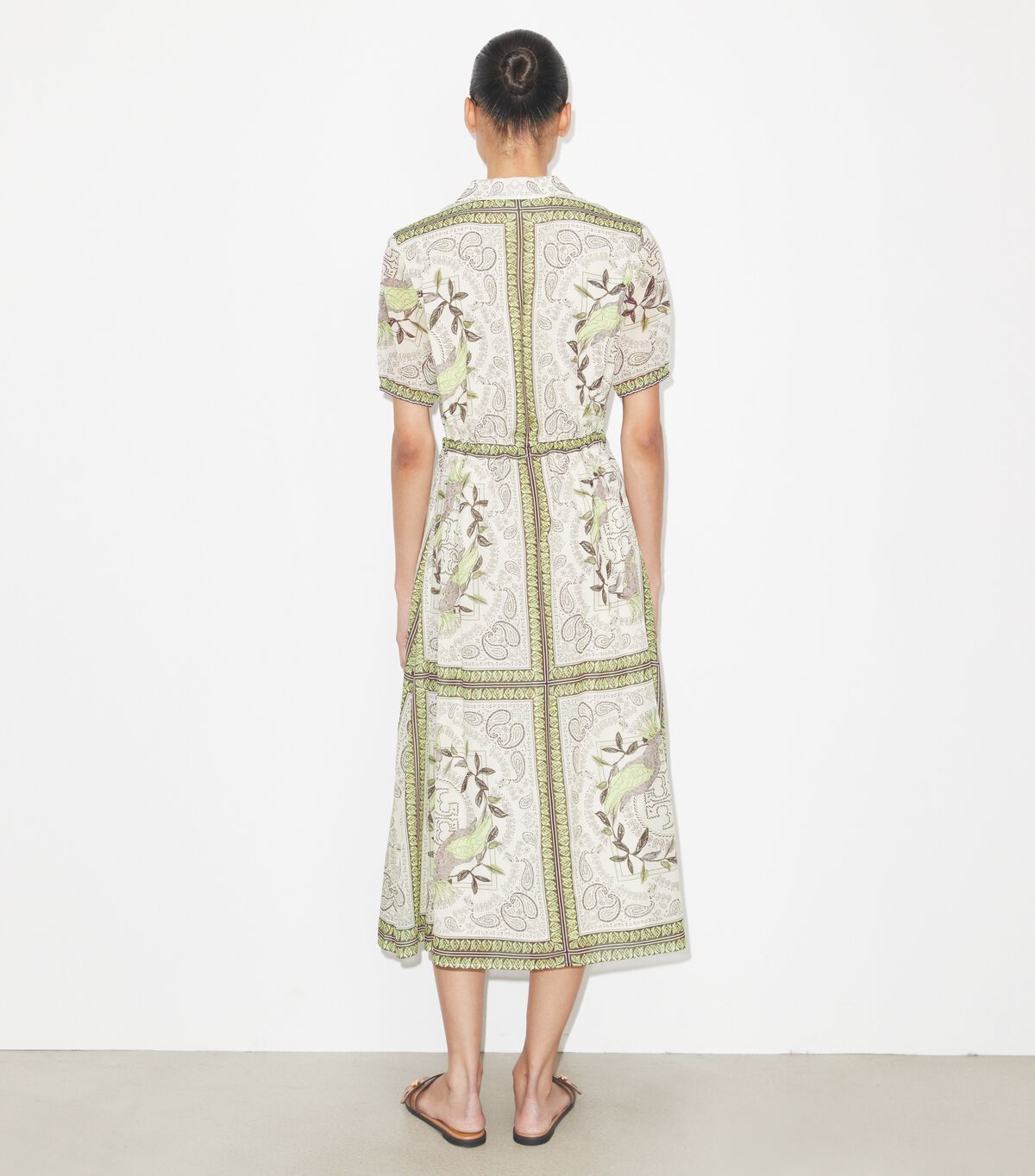 tory burch فستان قطني بسحاب