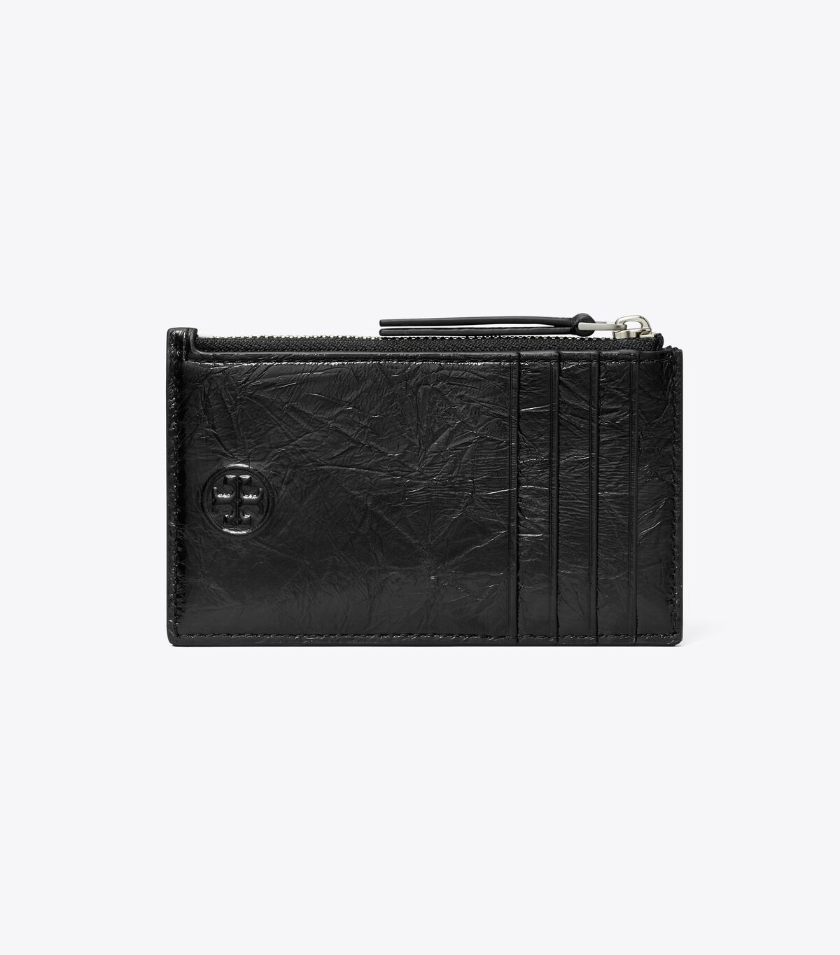 tory burch fleming soft metallic square quilt zip card case