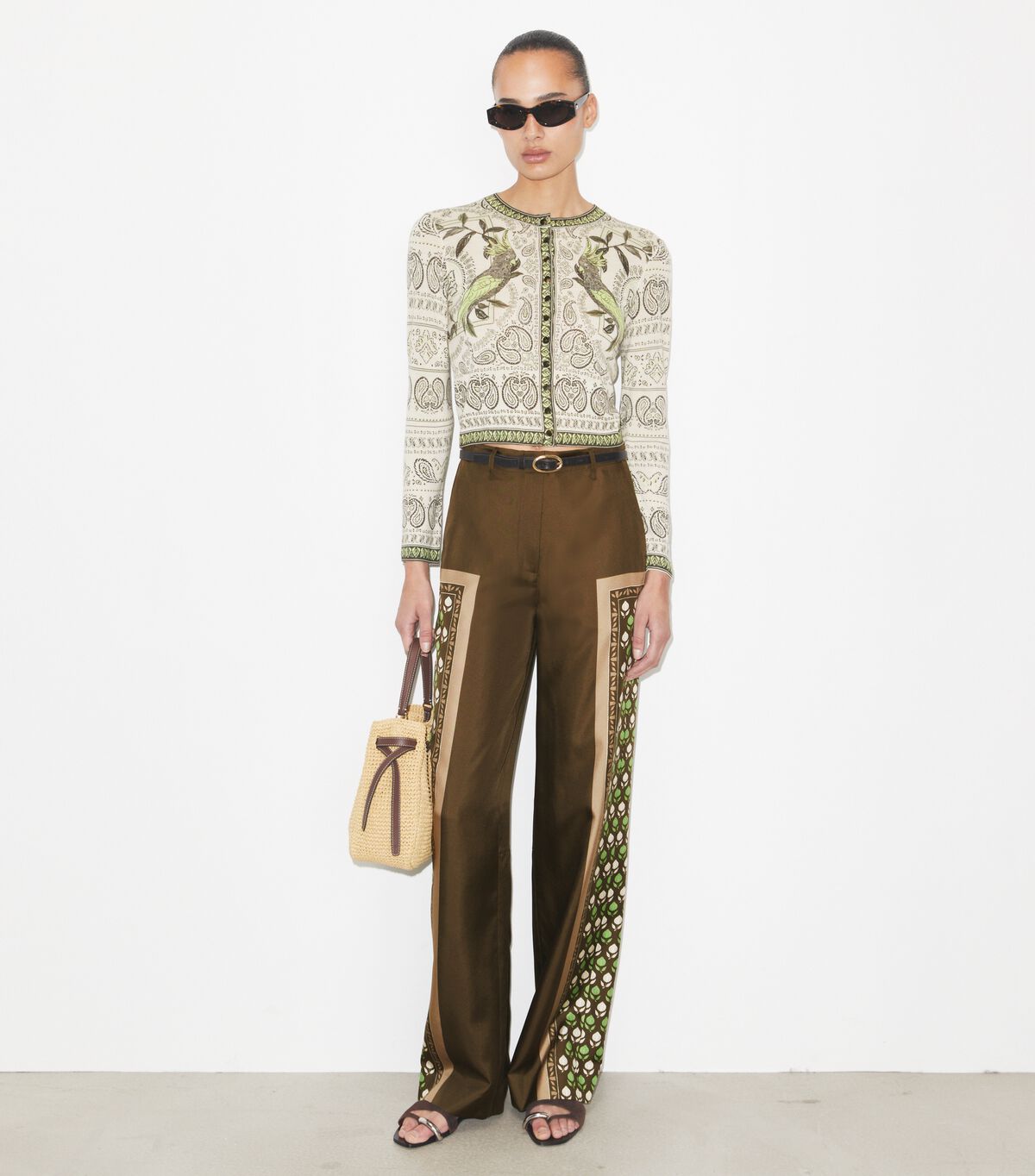 tory burch بنطال من الساتان