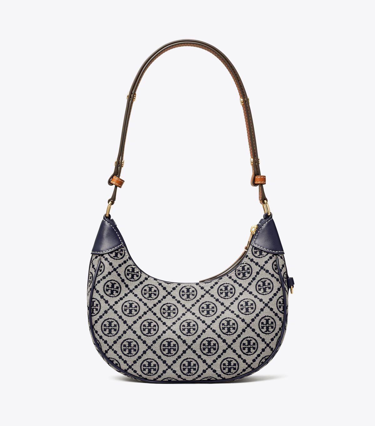 tory burch t monogram crescent bag