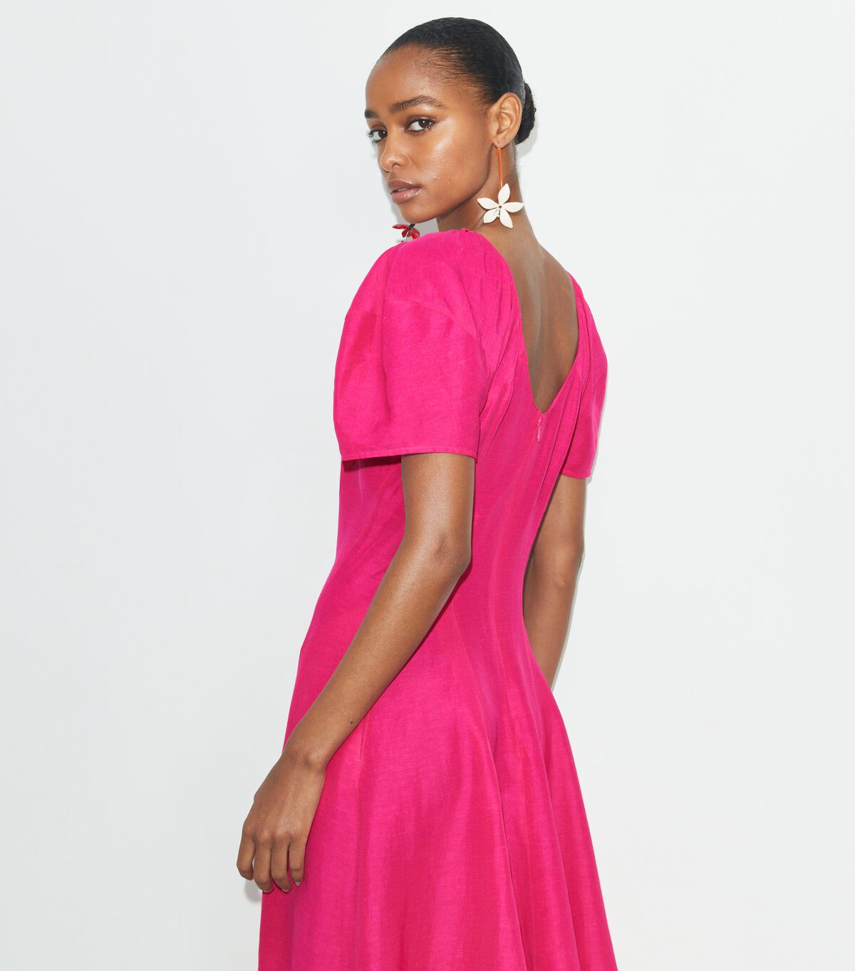tory burch balloon sleeve linen dress