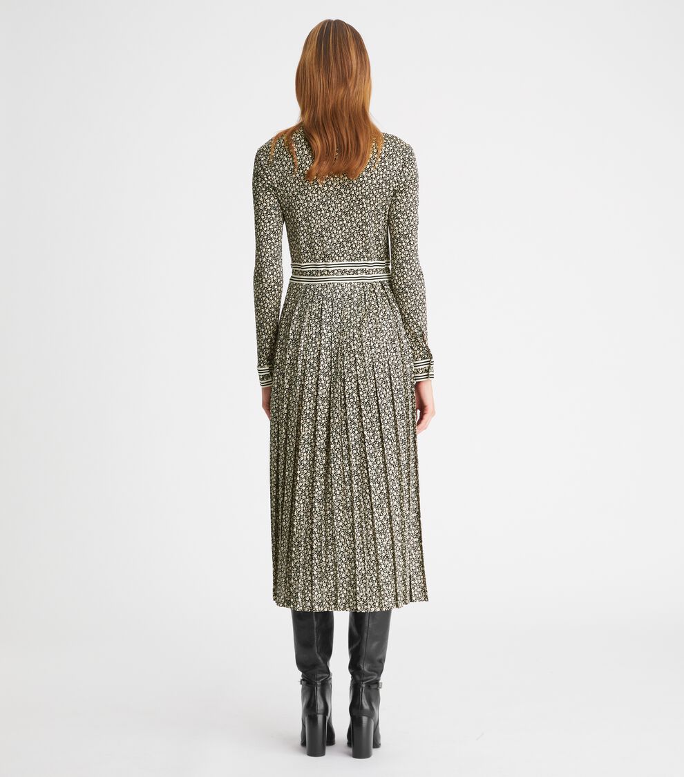 Ditsy Floral Knit Shirtdress, Black | Tory Burch KSA