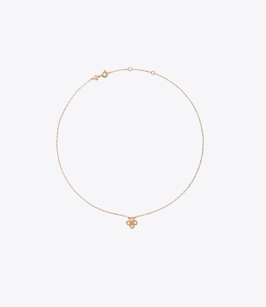 Forget Me Not Clover Pendant Necklace tory burch forget me not clover pendant necklace