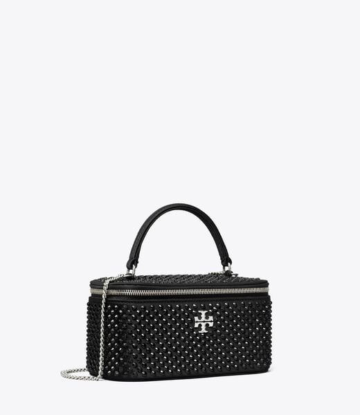 tory burch kira embellished satin vanity case