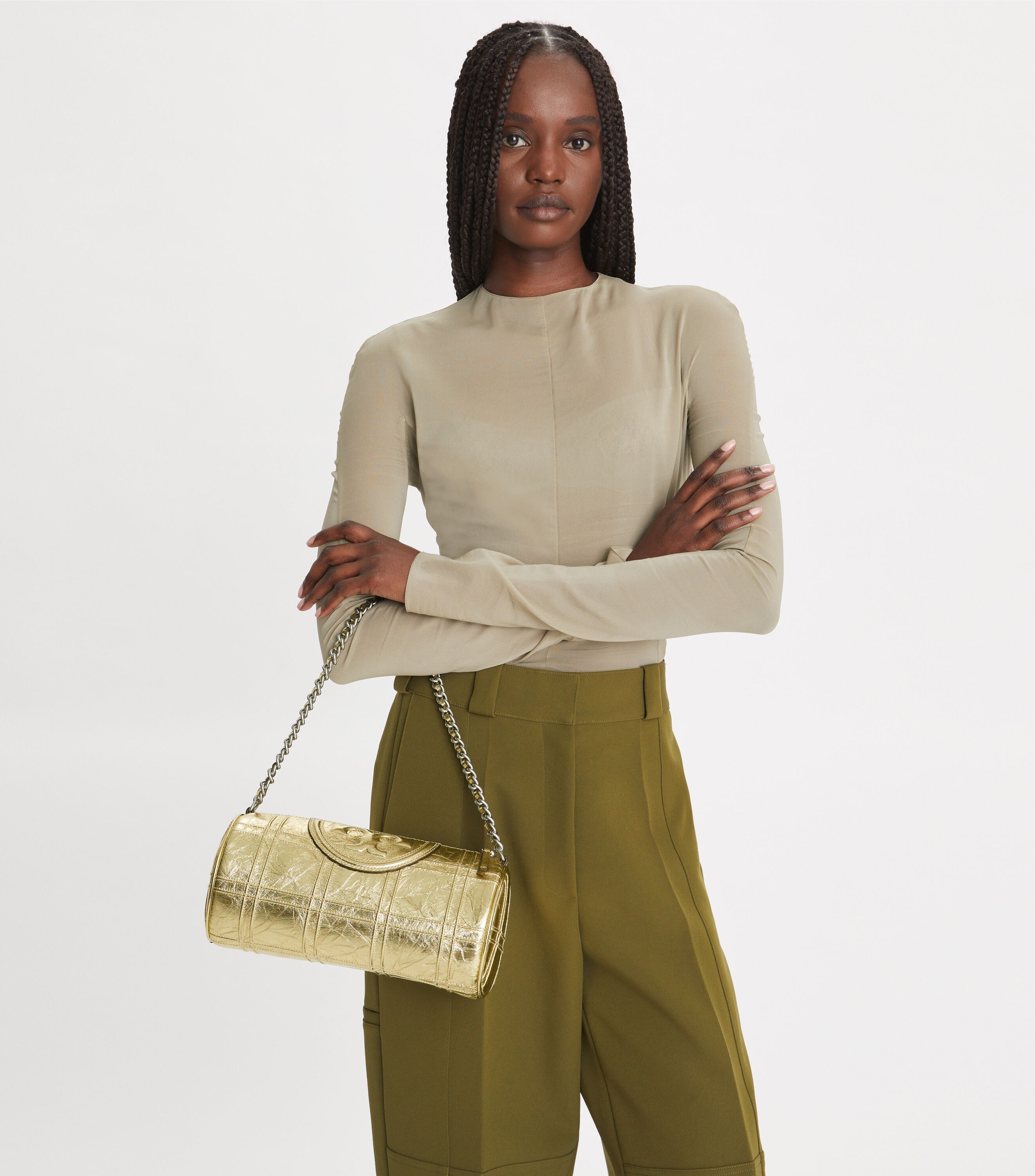 Tory burch fleming metallic discount