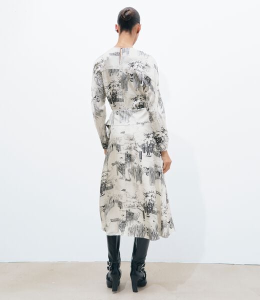 Printed Silk Tie-Waist Dress tory burch printed silk tie waist dress