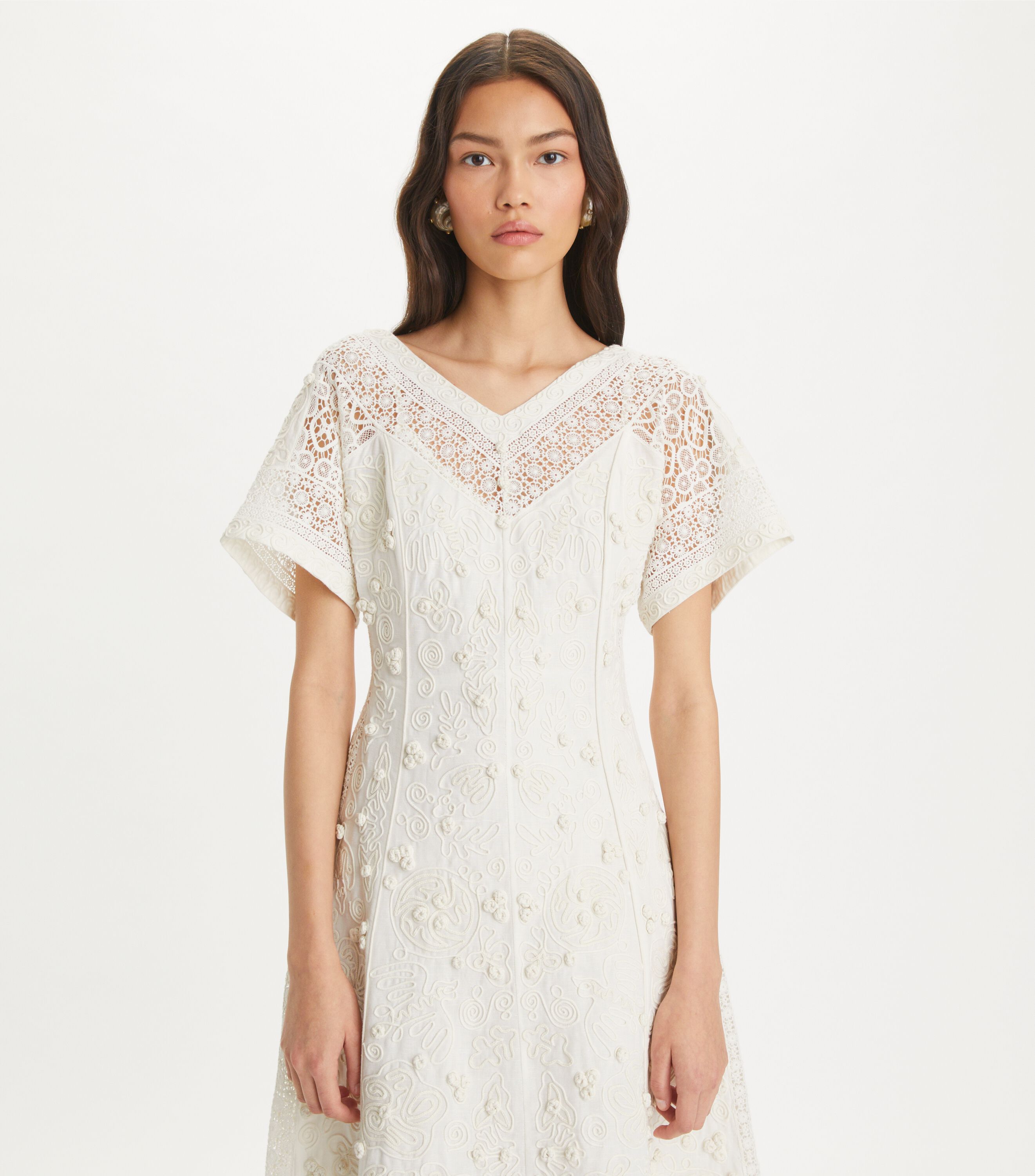 Embroidered Linen Dress
