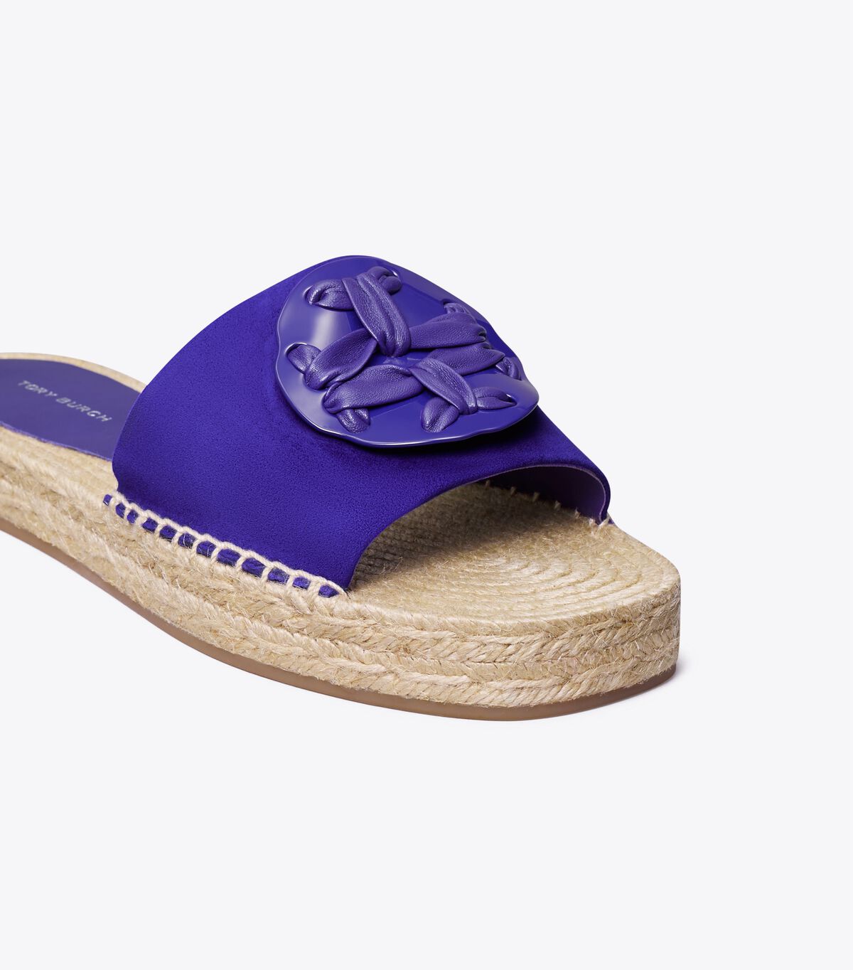 tory burch woven double t espadrille slide