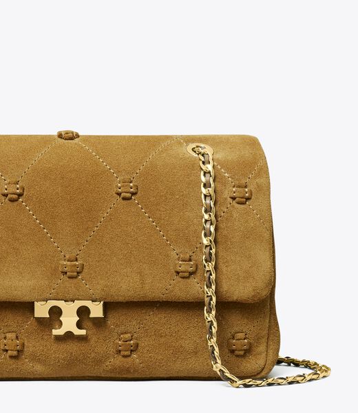 tory burch small bunny knot suede shoulder bag