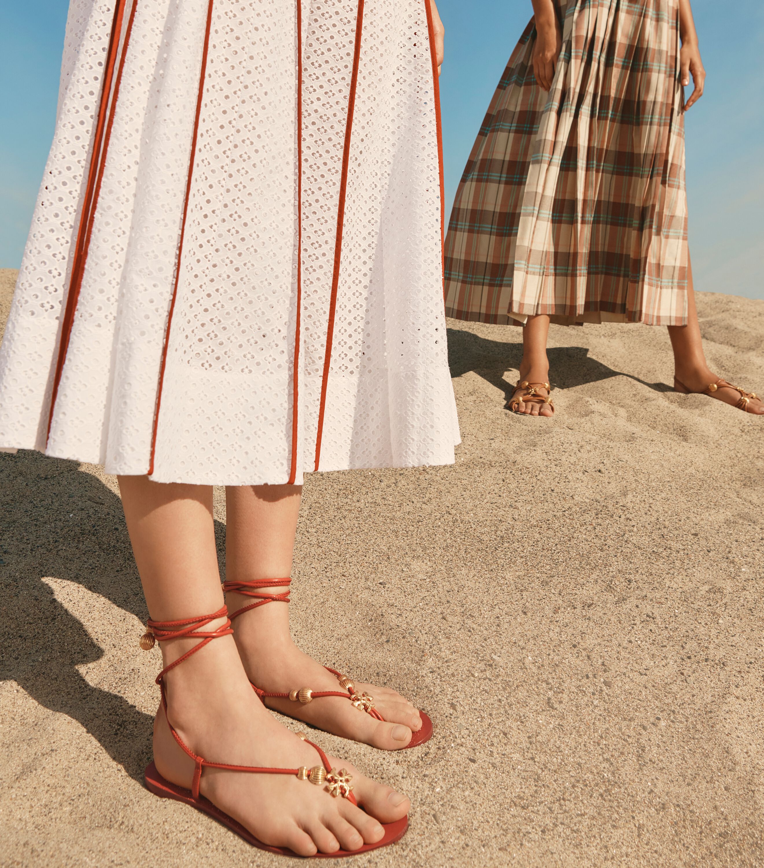 Tory burch lace up store sandals