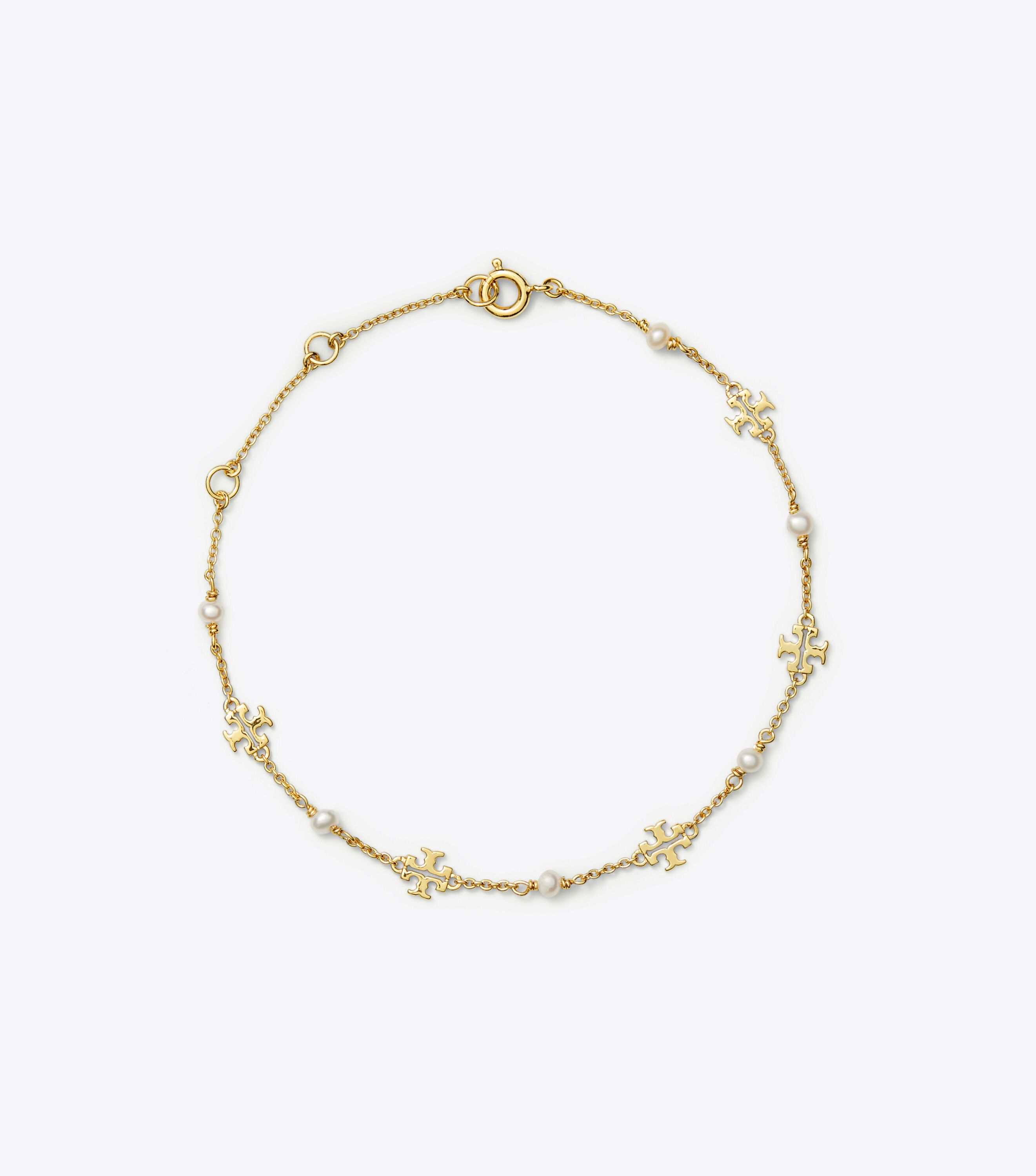 Kira Pearl Delicate Chain Bracelet, Tory Gold / Pearl | Tory