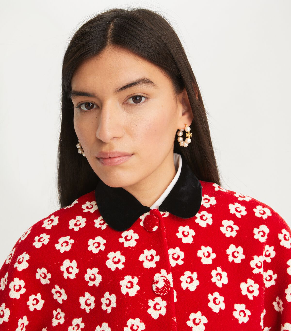 tory burch kira pearl hoop earring