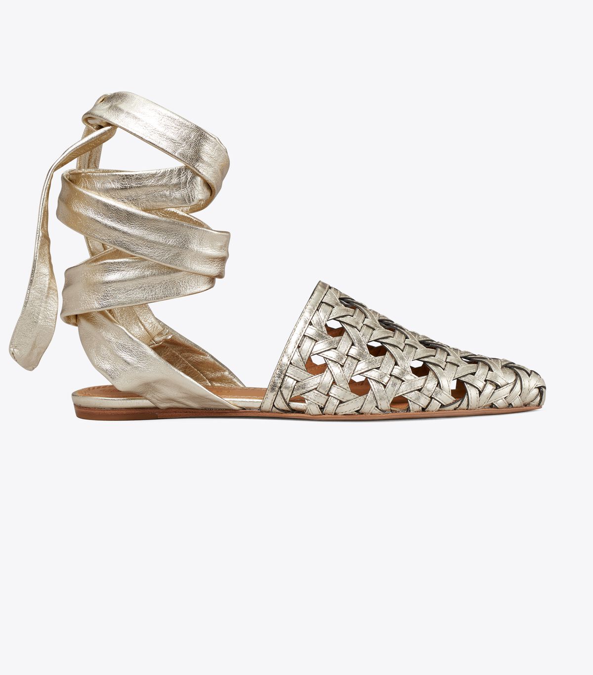 BasketWeave Wrap Flat Tory Burch