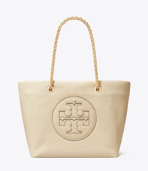 tory burch ella crinkle patent chain tote