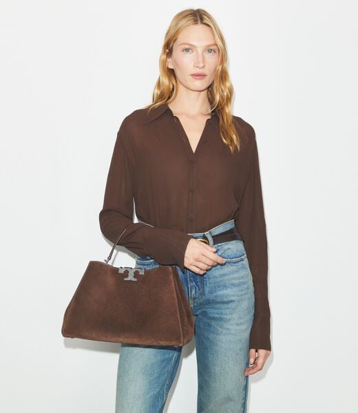 tory burch eleanor suede satchel