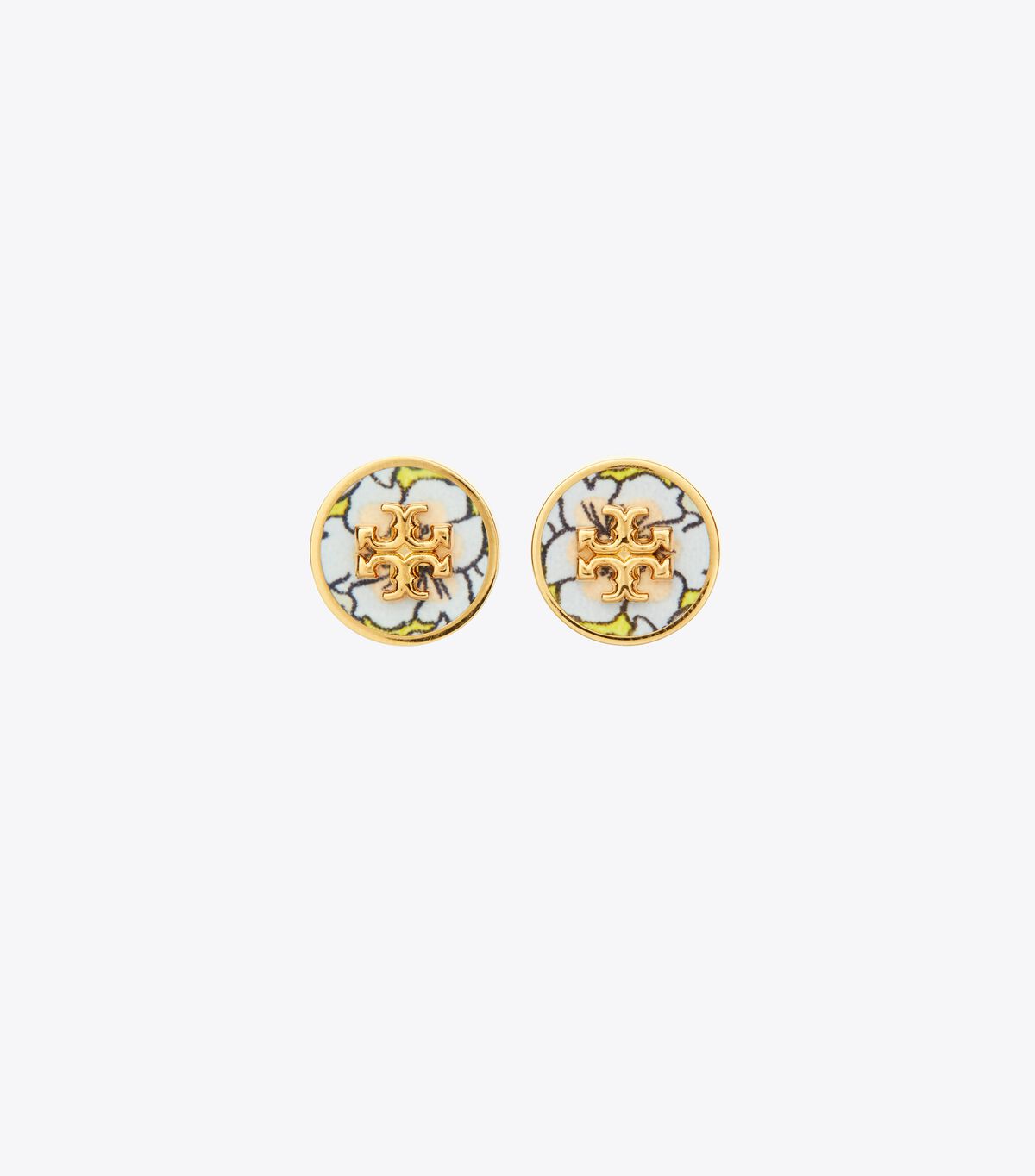 Kira Enamel Printed Circle-Stud Earring