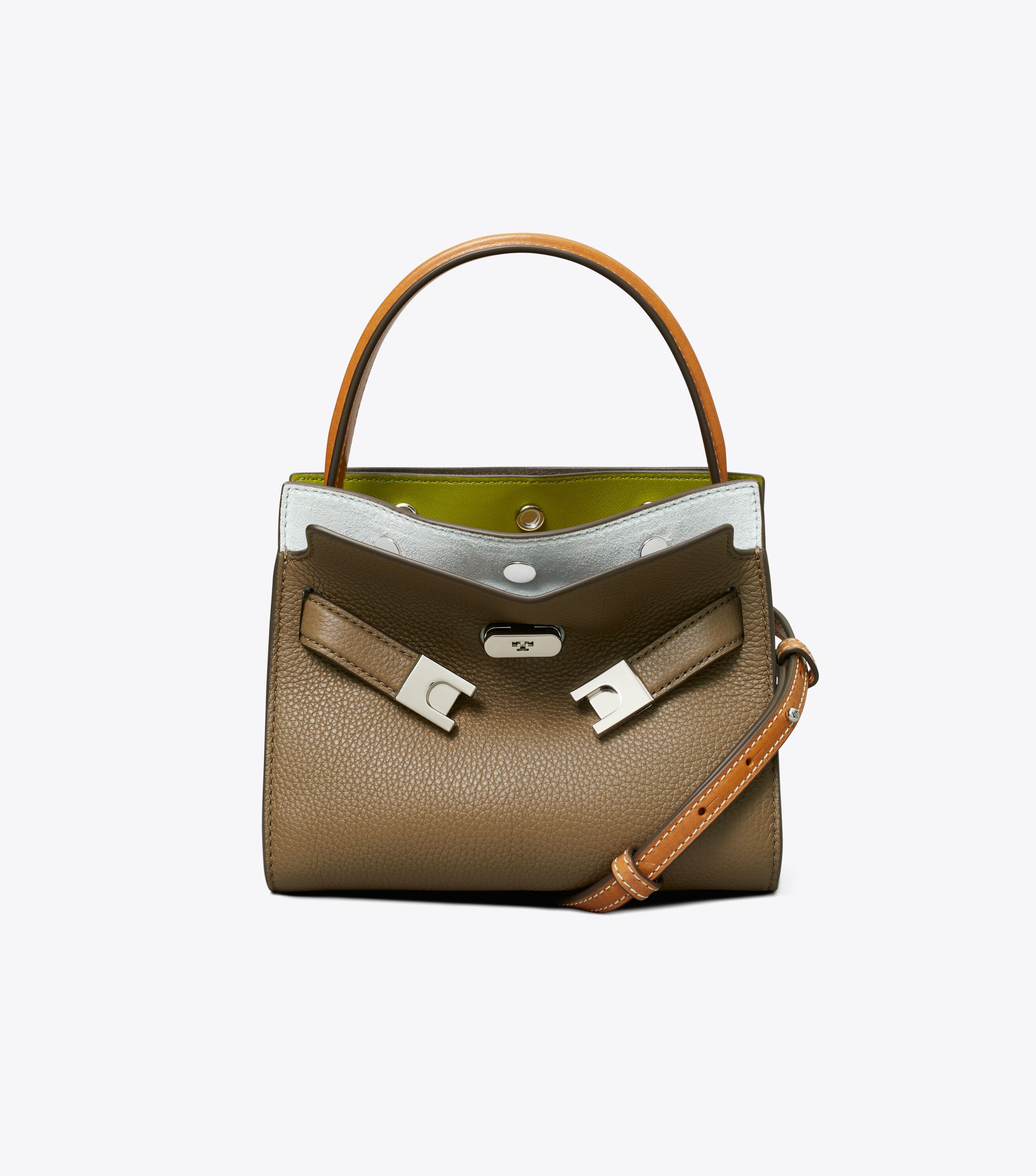 Petite Lee Radziwill Colorblock Pebbled Double Bag, Wild