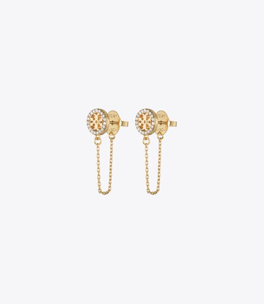 tory burch icon chain earrings