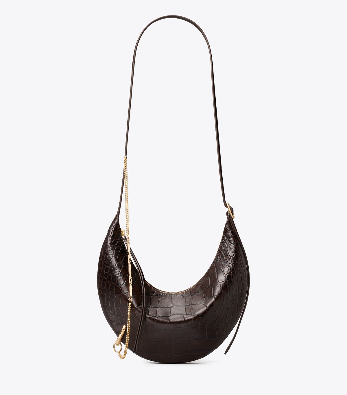 tory burch pierced croc embossed crossbody bag