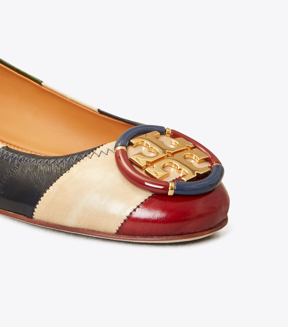 tory burch multi logo ballet flat