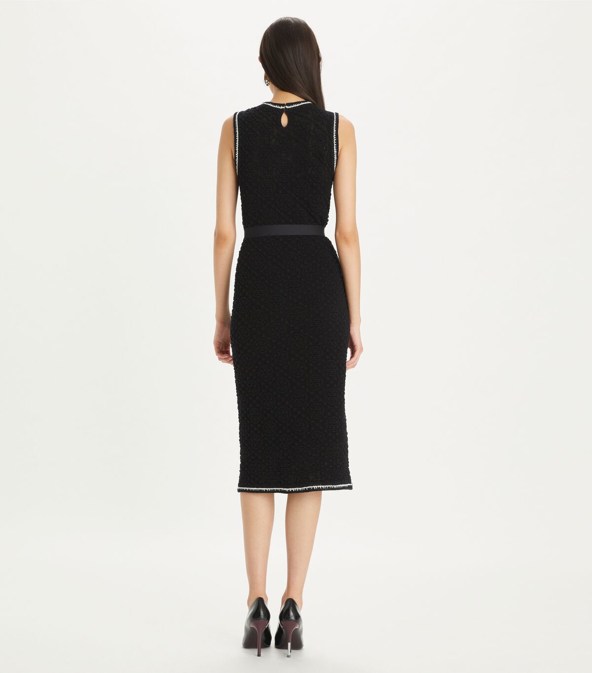 tory burch cotton pointelle knitted tank dress