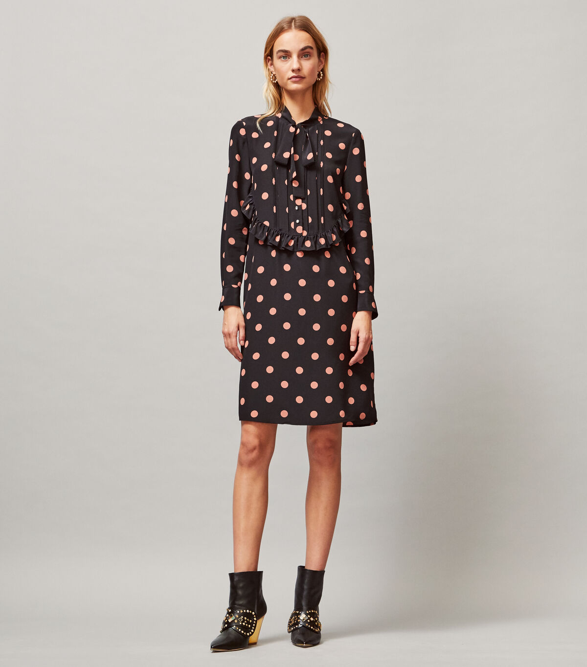 tory burch printed ruffle bow dress