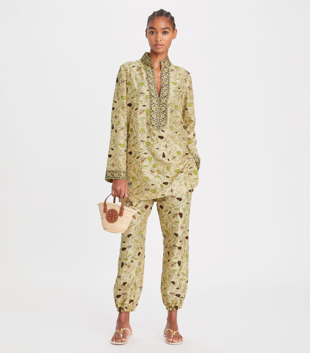 tory burch embroidered silk tory tunic