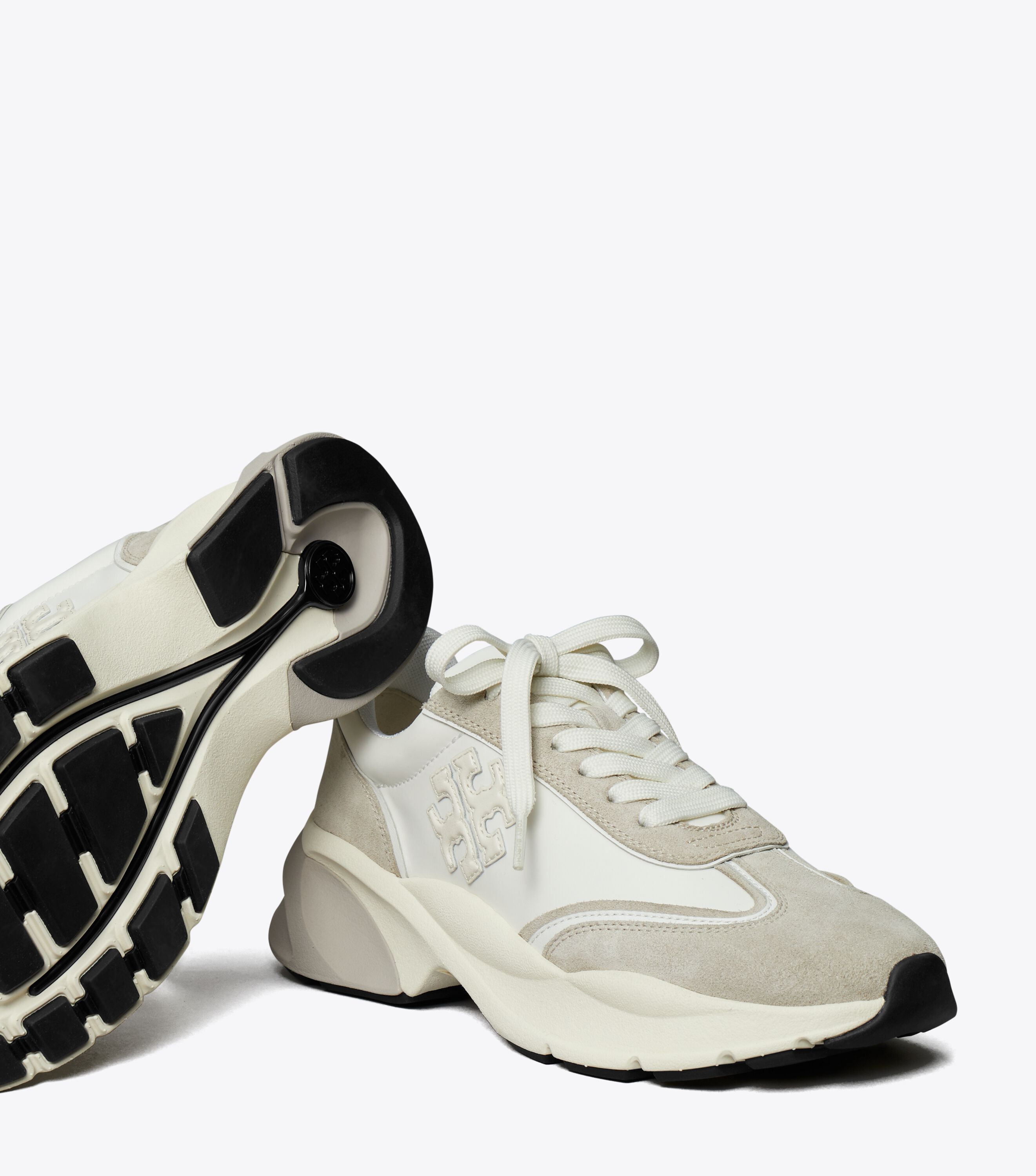 スニーカー TORY BURCH Women Sneakers 161550 100 WHITE Tory Burch Women's Good Luck Trainer, Bianco/Fossil Stone, 7