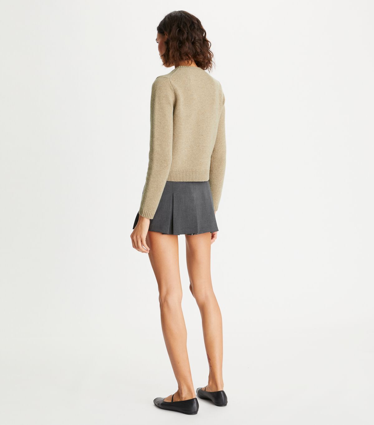 tory burch logo button wool cardigan