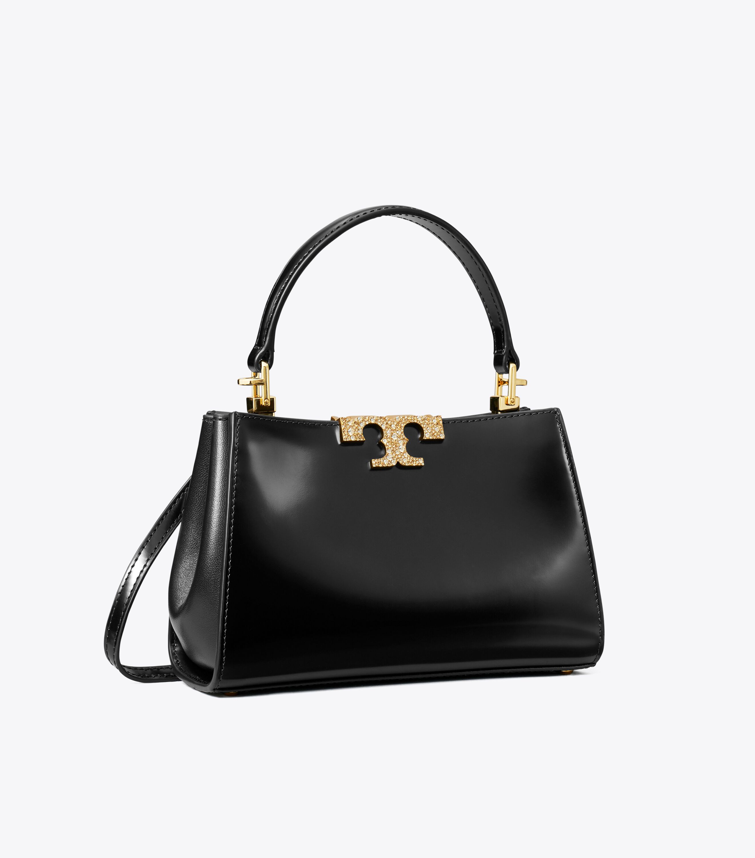 Mini Eleanor Pave Satchel, Black | Tory Burch KSA Mini Eleanor Pave Satchel, Black | Tory Burch KSA