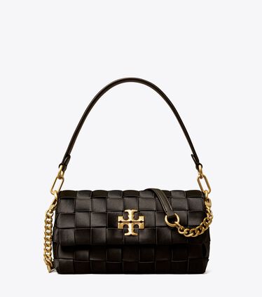 Small Kira Woven Flap Shoulder Bag