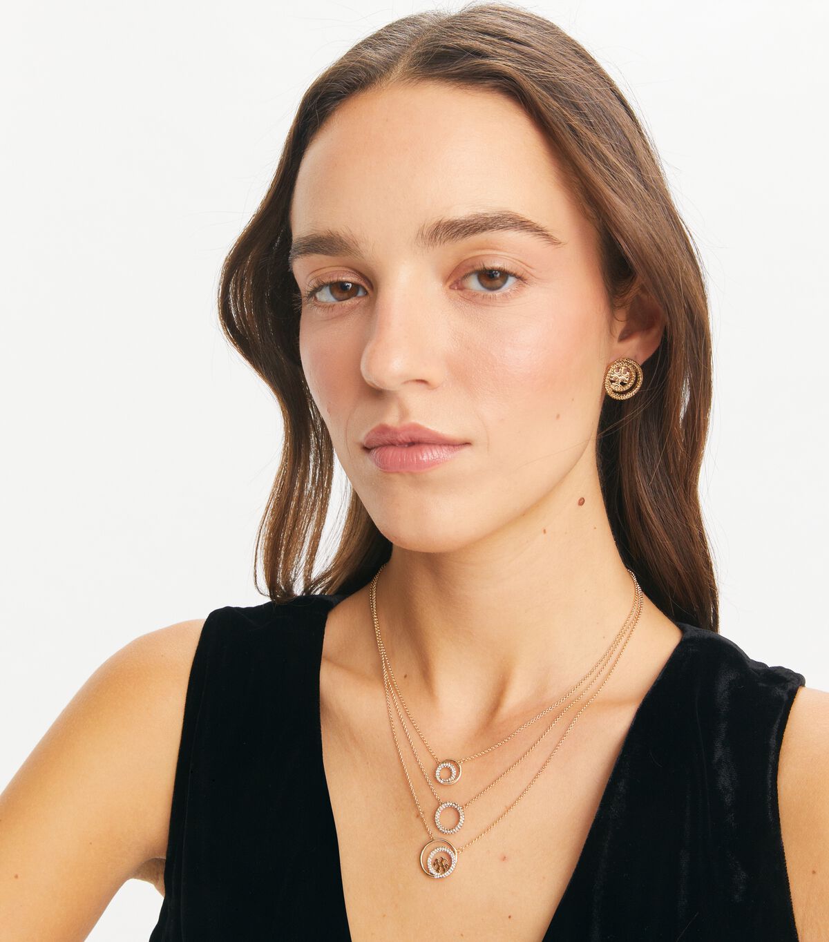 tory burch miller pave layered necklace