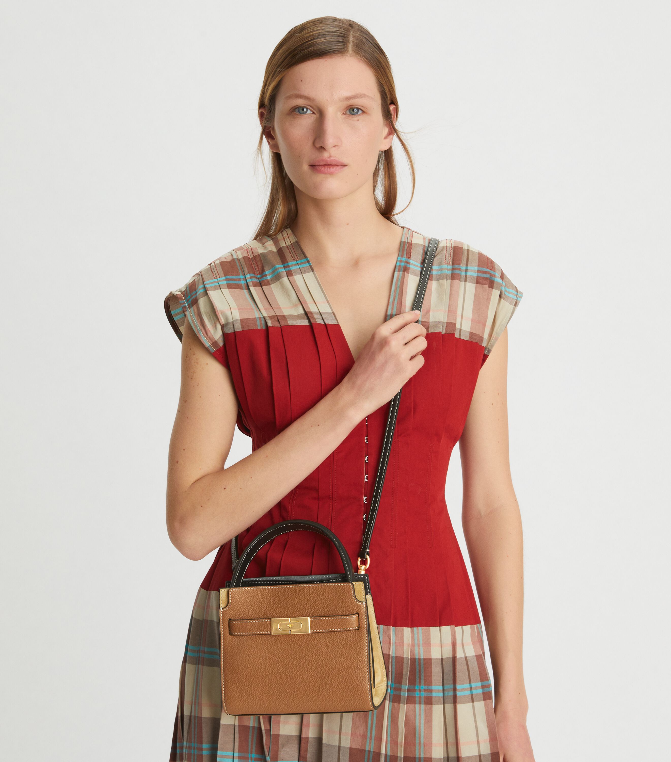 Petite Lee Radziwill Pebbled Double Bag