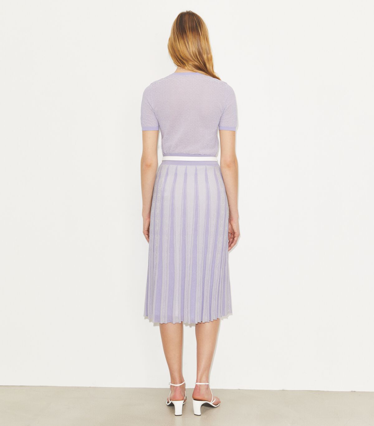 tory burch pleated cotton skirt