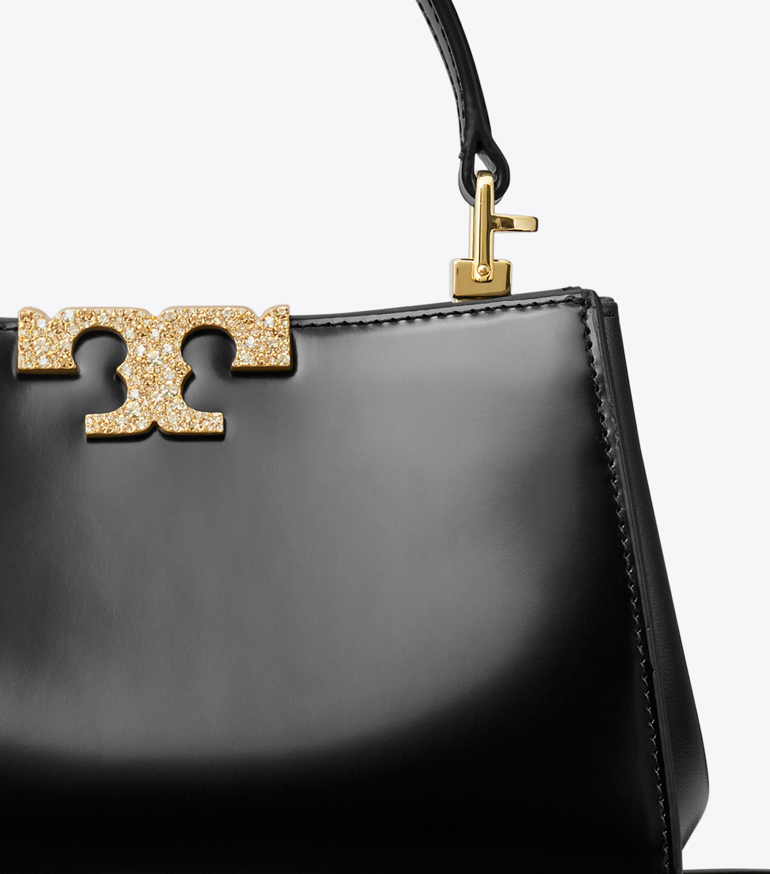 Mini Eleanor Pave Satchel, Black | Tory Burch KSA
