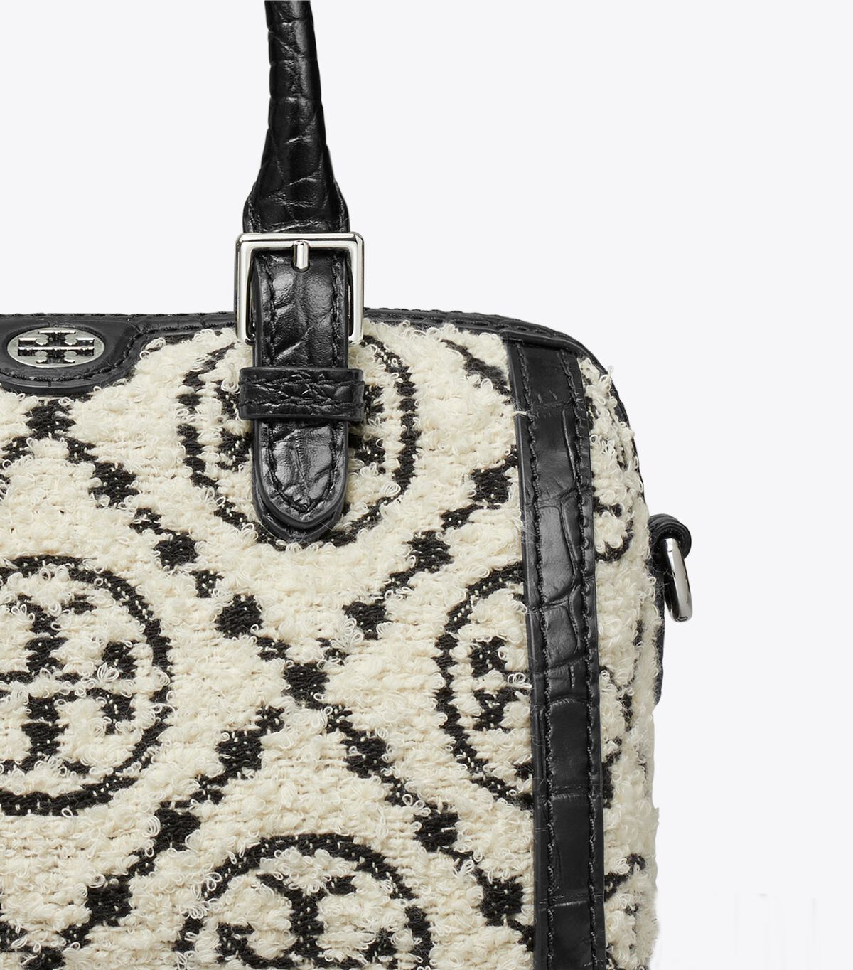 tory burch t monogram boucl mini barrel bag