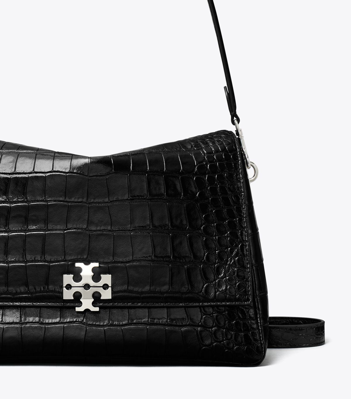 tory burch حقيبة كتف تشارلي منقوش عليها جلد التمساح
