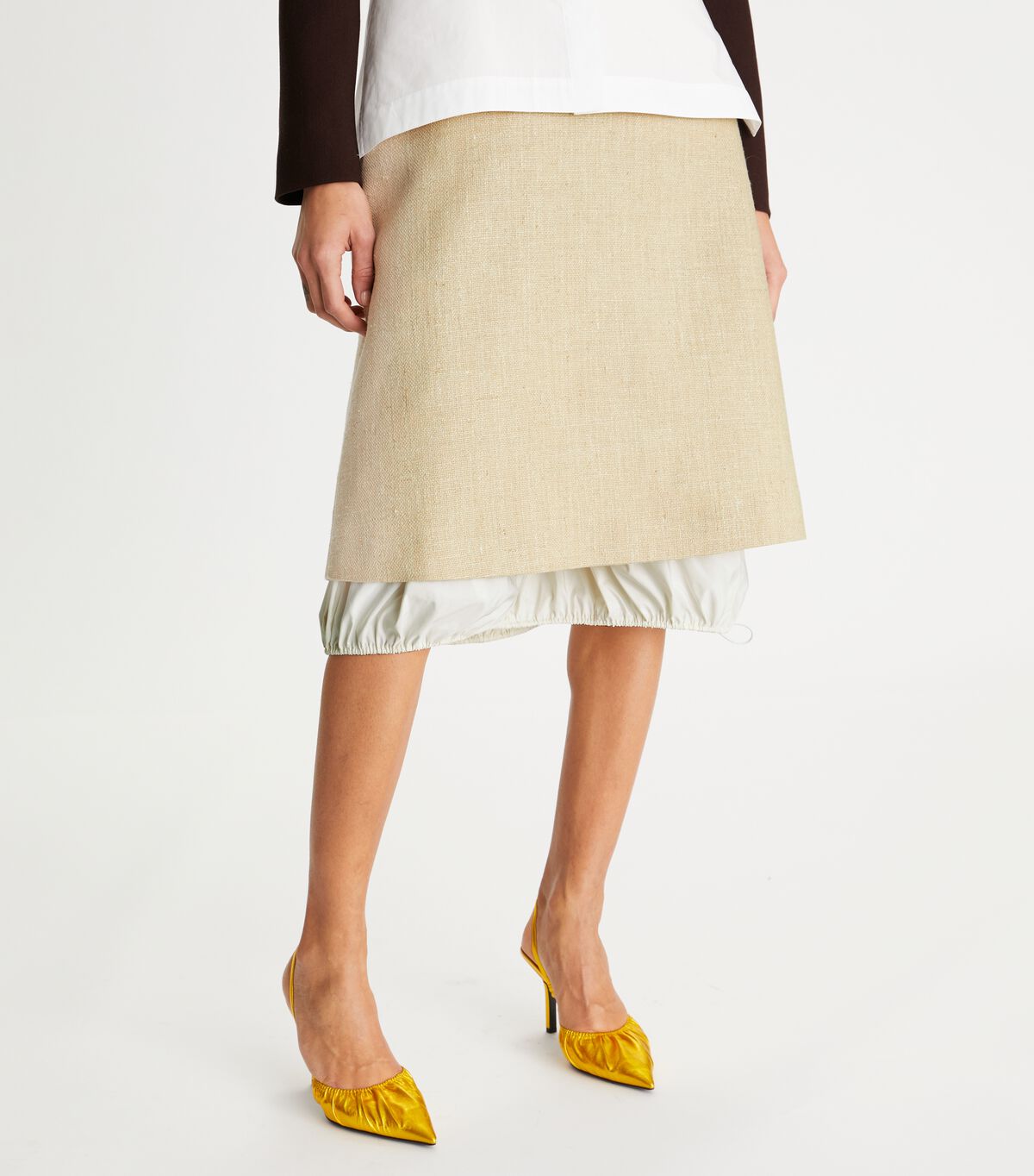 tory burch silk linen skirt