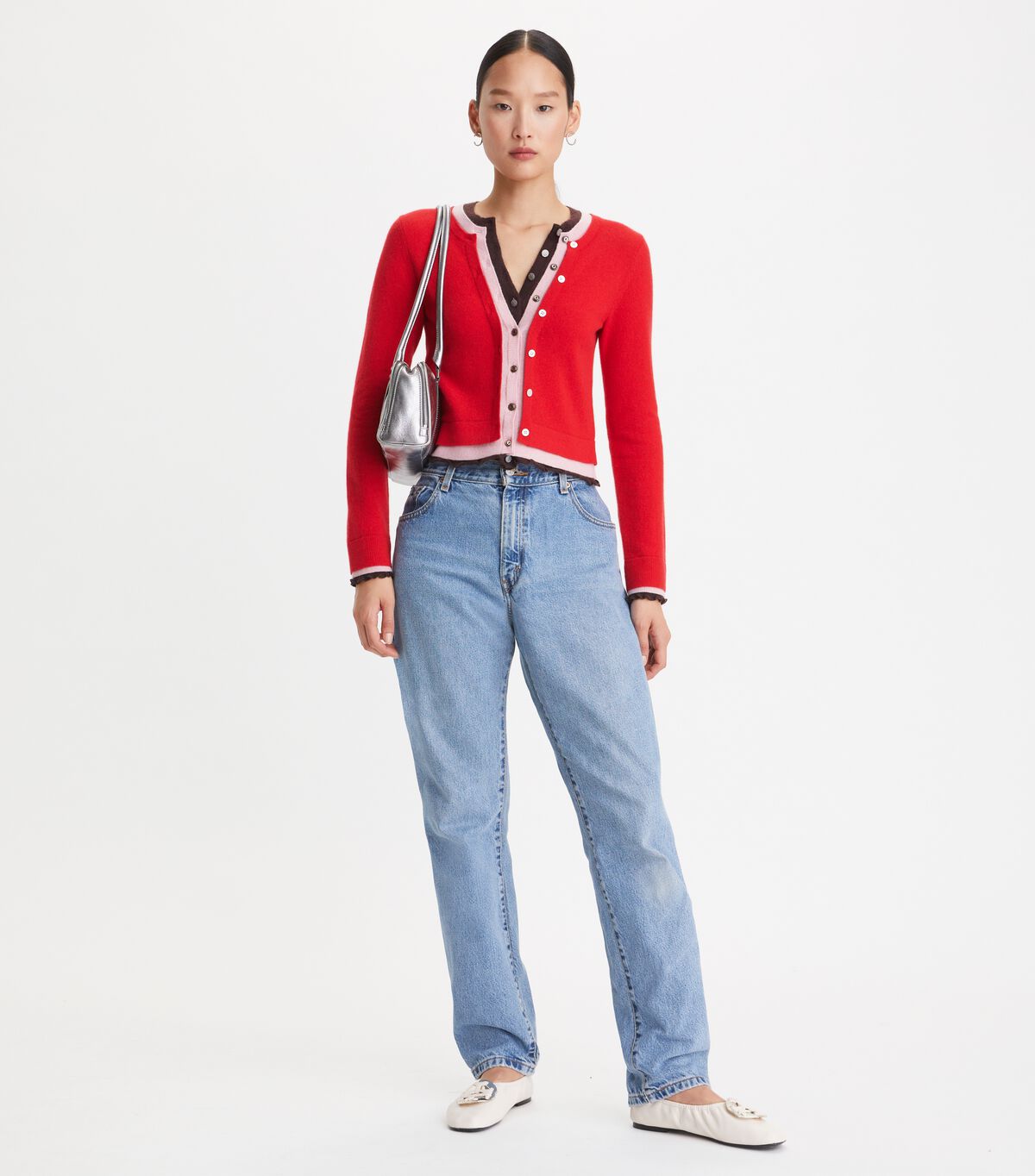tory burch triple layer cashmere cardigan
