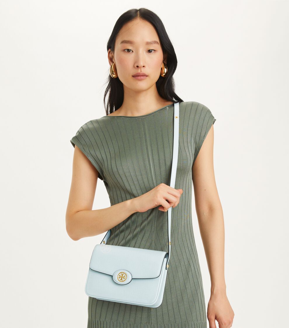 Robinson Crosshatched Convertible Shoulder Bag, Summit Tory