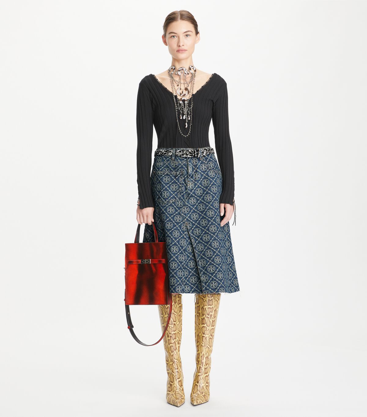 tory burch lace up wool sweater