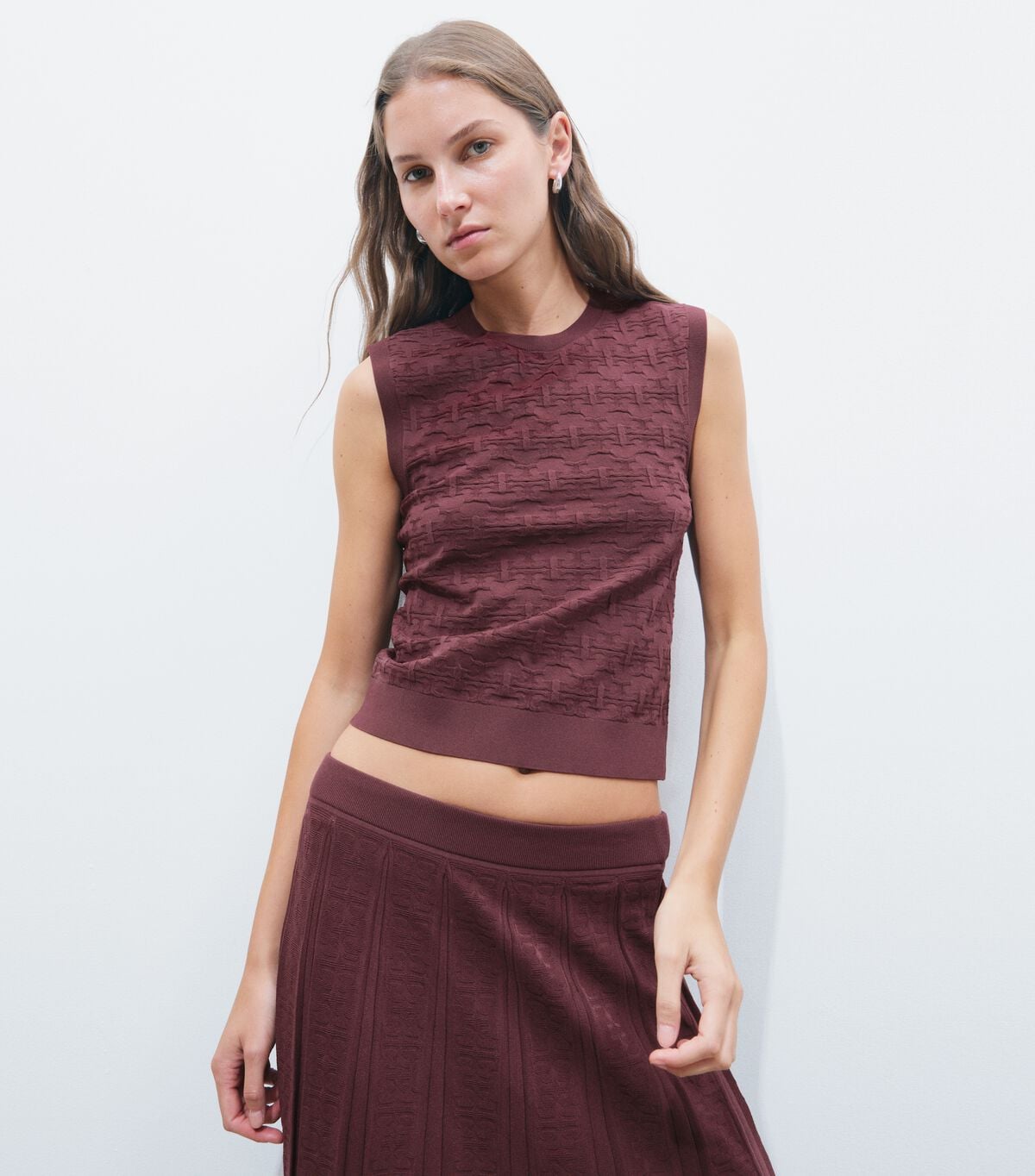 tory burch t monogram jacquard tank