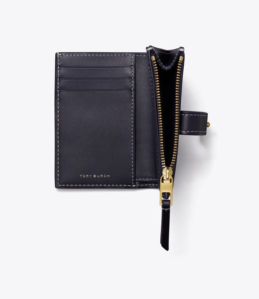 tory burch محفظة تي مونوغرام ثنائية الطي