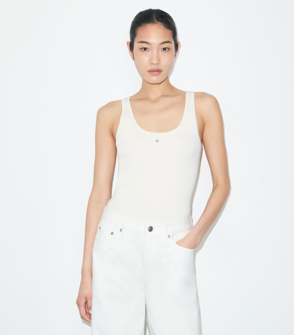 Viscose Knit Tank Top tory burch viscose knit tank top
