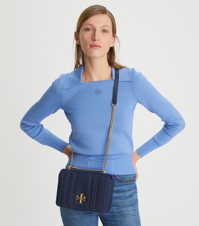 Kira Denim Chain Shoulder Bag