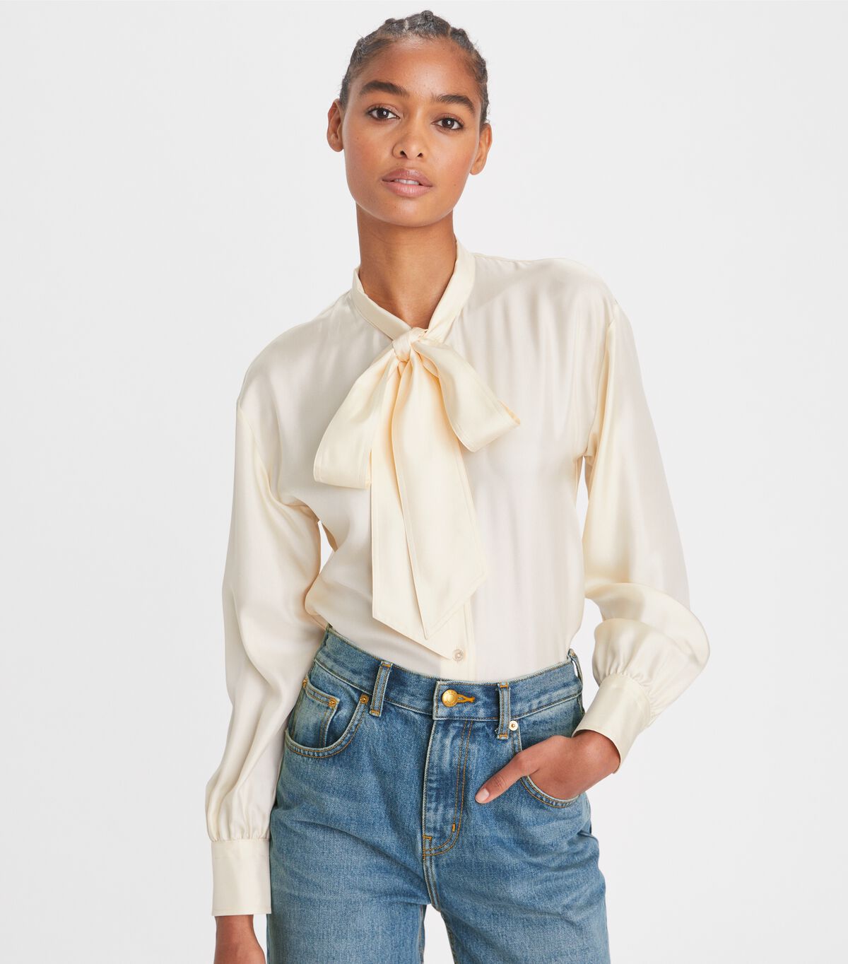 tory burch silk bow blouse